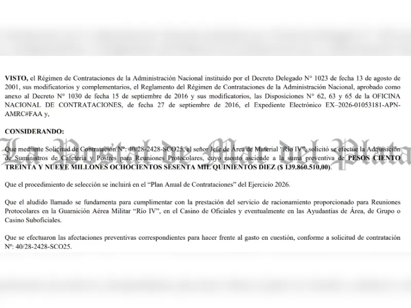 Aprueban un extenso listado de productos gastron&oacute;micos en una compra autorizada por Carlos Presti