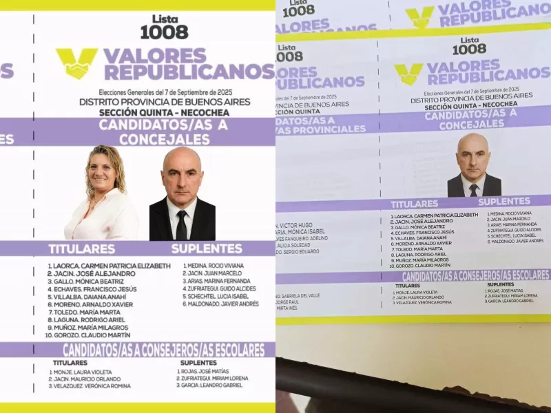 Maniobras en la Quinta Sección bonaerense: la Lista 1008 de Valores Republicanos denuncia operaciones de los "libertarios blues"