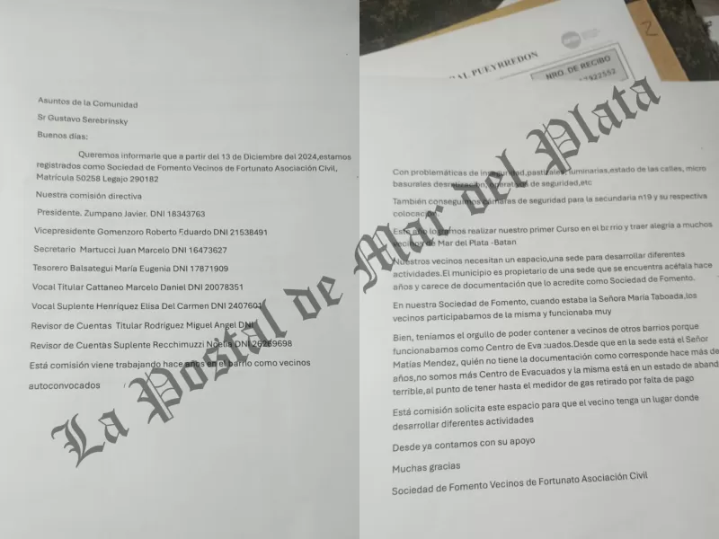 Vecinos de Fortunato de la Plaza en Mar del Plata reclaman la intervención del Municipio por irregularidades en la sociedad de fomento