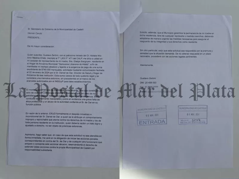 Una jubilada de Castelli denuncia maltratos y presiones políticas en un hogar de ancianos