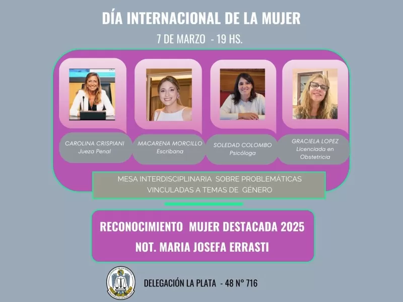 Escribanos platenses realizan diversas actividades por el Día de la Mujer