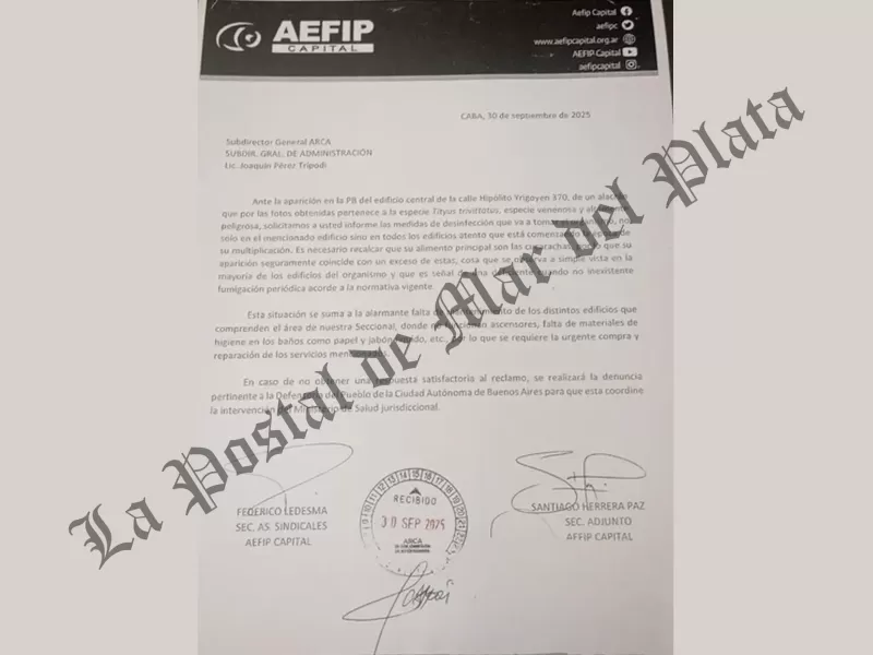 Escándalo en la ex AFIP: denuncian cucarachas, baños sucios y hasta un alacrán en la sede central de ARCA