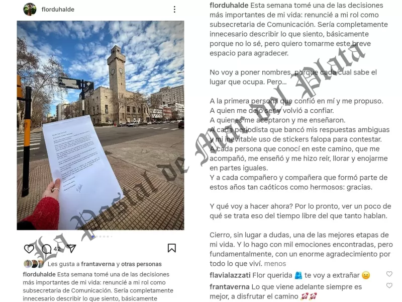 Entre caos y gratitud: Duhalde marca la primera renuncia en el Municipio de General Pueyrredon