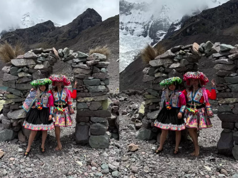 Neni Gibelli y Danna Pauccar Santos fusionaron arte y espiritualidad en el Nevado Auzangate