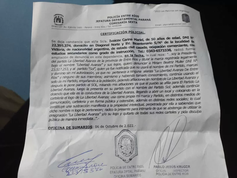 La Libertad Avanza podría caerse tras denuncias de dirigentes entrerrianos por