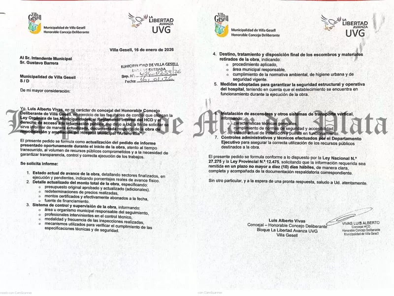 Preocupaci&oacute;n por irregularidades en la obra del Hospital Municipal "Arturo Illia" de Villa Gesell