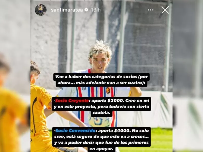 Santi Maratea presentó un proyecto para respaldar su carrera futbolística