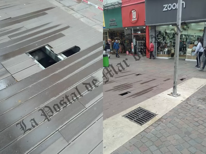 Mar del Plata: la Peatonal San Martín vuelve a sufrir problemas de infraestructura tras reciente refacción