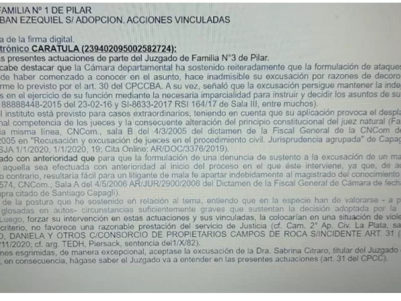 En Pilar, la Justicia de Familia queda en la mira por decisiones polémicas