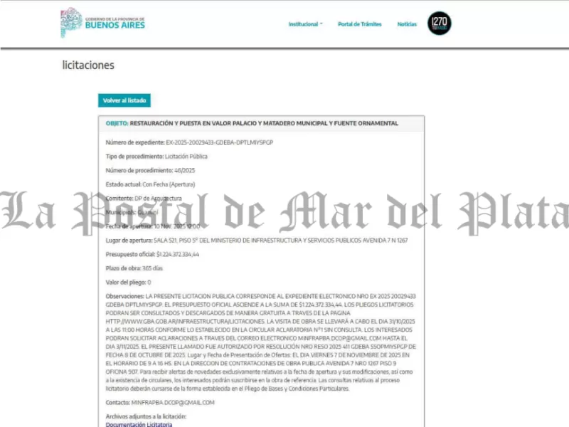 Kicillof invertirá más de 1200 millones en el palacio municipal de Guaminí, donde viven apenas 11.801 personas