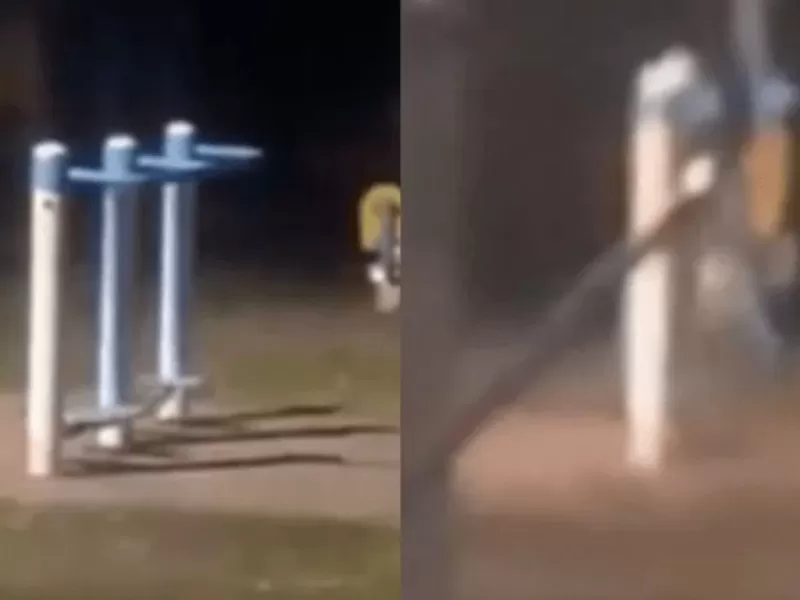 Un fantasma mueve los juegos de una plaza