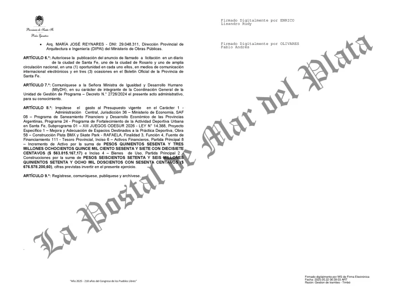 Santa Fe: en la provincia de los narcos, Pullaro va a gastar 3 mil millones de pesos en una pista de skate