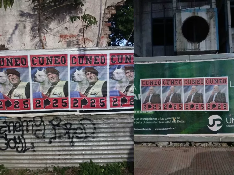 ¡Aparecen carteles de Cúneo en toda la provincia y desatan interrogantes!