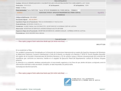 Pedido de copias y actuaciones: la Corte bonaerense respondi&oacute; a un planteo elevado fuera del pa&iacute;s