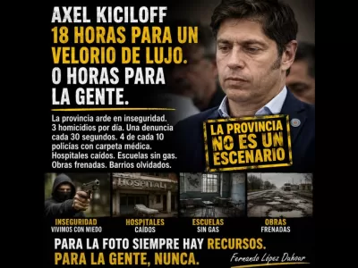 Con el coraz&oacute;n partido entre el adi&oacute;s al Indio y la bronca con Kicillof por una provincia que arde