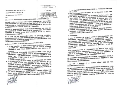 Una carta denuncia un supuesto fraude masivo con tierras y apunta contra Kicillof y su Gabinete bonaerense