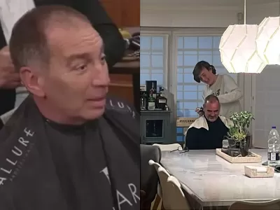 Diego Santilli cumplió su promesa y se rapó tras el triunfo de La Libertad Avanza