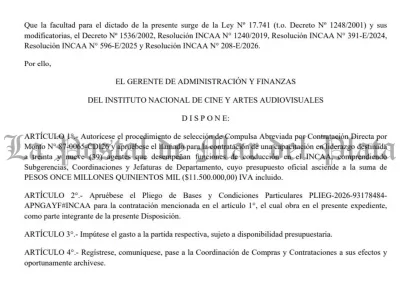 El Gobierno de Milei pone 11,5 millones de pesos en cursos para jefes del INCAA y deja afuera al sector audiovisual