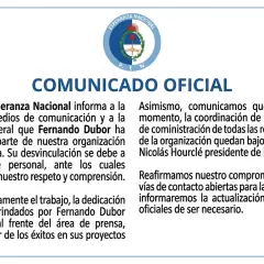 Comunicado oficial y apercibimiento legal de Esperanza Nacional
